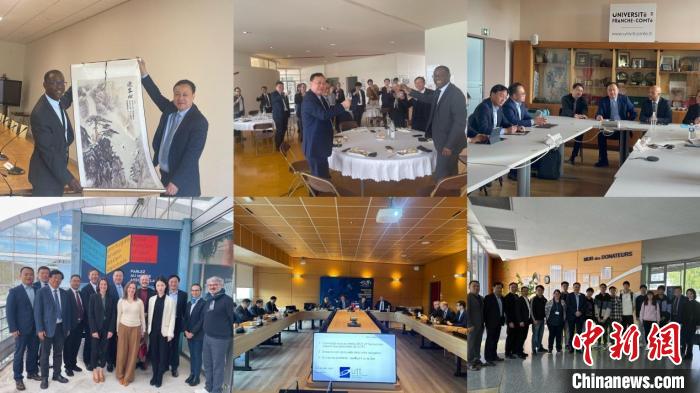 圖為法國站訪問留影。　安徽大學(xué)供圖。