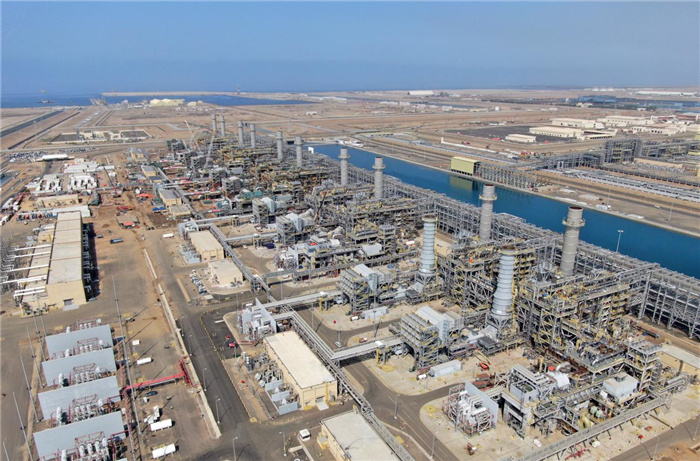 圖為無人機(jī)拍攝的吉贊燃機(jī)聯(lián)合循環(huán)電站。山東電建供圖