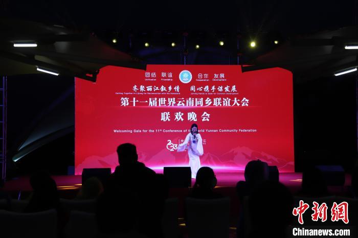 圖為第十一屆世界云南同鄉(xiāng)聯(lián)誼大會舉辦聯(lián)歡晚會?！〈抻澜?攝