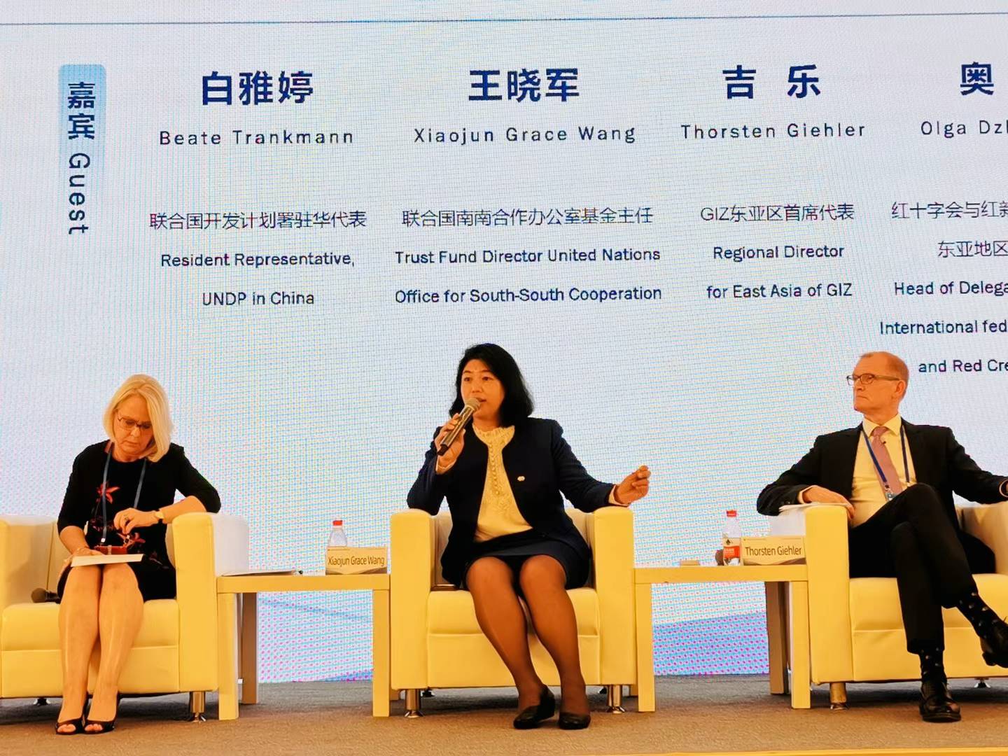 聯(lián)合國南南合作辦公室基金主任王曉軍出席全球共享發(fā)展行動論壇首屆高級別會議分論壇討論。受訪者供圖