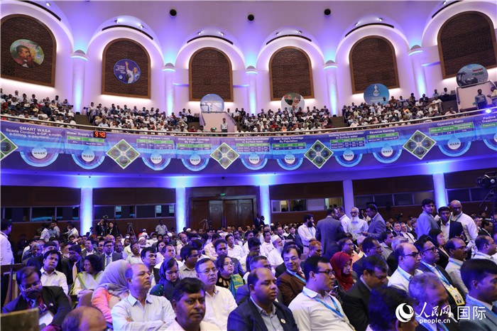 7月13日，達(dá)舍爾甘地污水處理廠項(xiàng)目竣工典禮舉行。人民網(wǎng)記者 孫廣勇攝