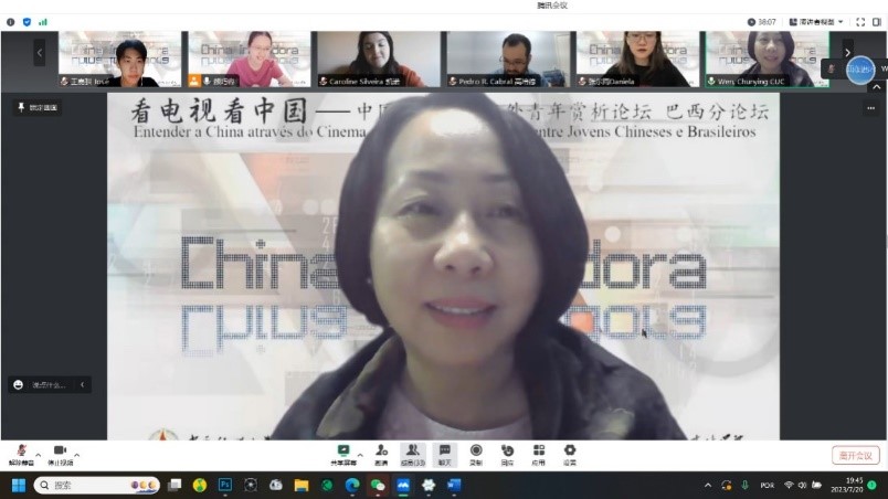 中國傳媒大學(xué)外國語言文化學(xué)院院長文春英教授。 論壇截圖