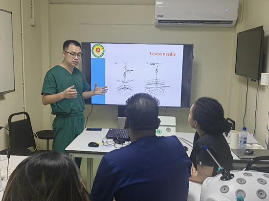 培訓(xùn)現(xiàn)場(chǎng)。第18期援圭亞那醫(yī)療隊(duì)供圖