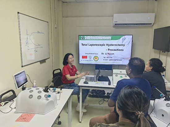 培訓(xùn)現(xiàn)場(chǎng)。第18期援圭亞那醫(yī)療隊(duì)供圖