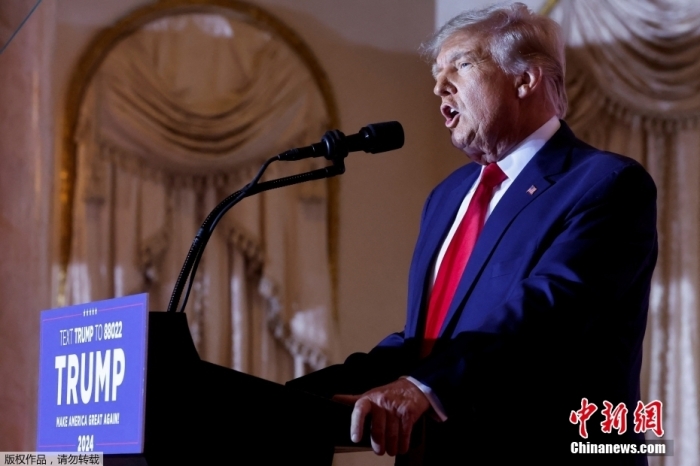 當(dāng)?shù)貢r間2022年11月15日，美國前總統(tǒng)特朗普在佛羅里達(dá)州海湖莊園發(fā)表演講，正式宣布將參加2024年美國總統(tǒng)大選。據(jù)美媒報道，特朗普已正式提交文件加入2024年總統(tǒng)競選。這是特朗普第三次發(fā)起美國總統(tǒng)競選活動。