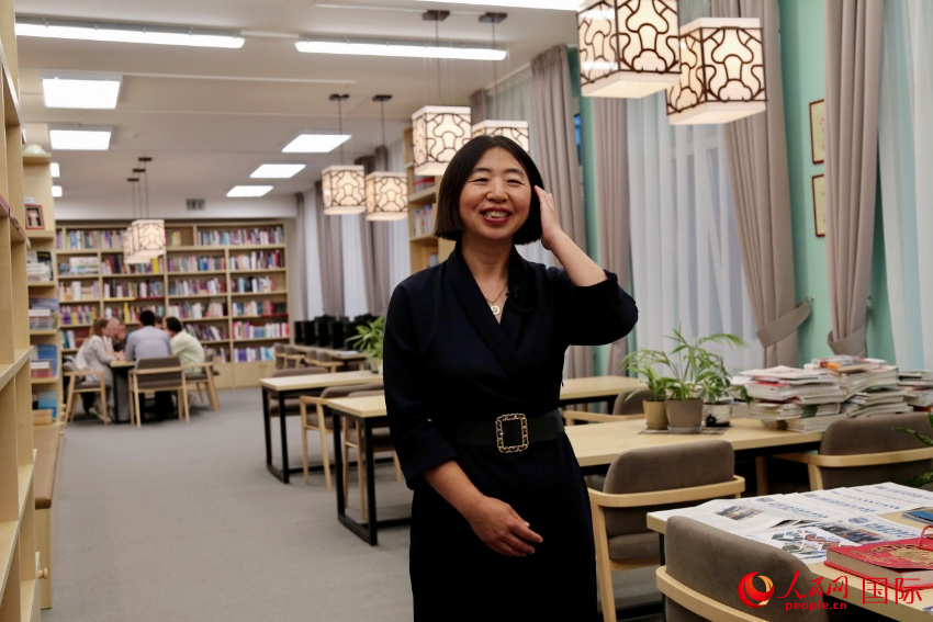 白俄羅斯國立大學共和國漢學孔子學院中方院長劉素玲。人民網記者 朱虹攝