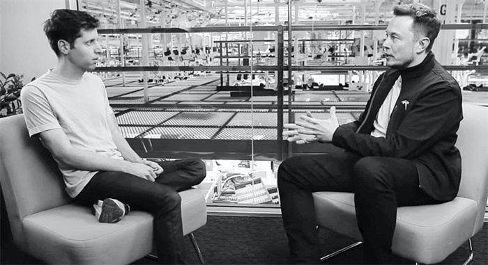 奧特曼與馬斯克的對(duì)談。圖源：視頻截圖