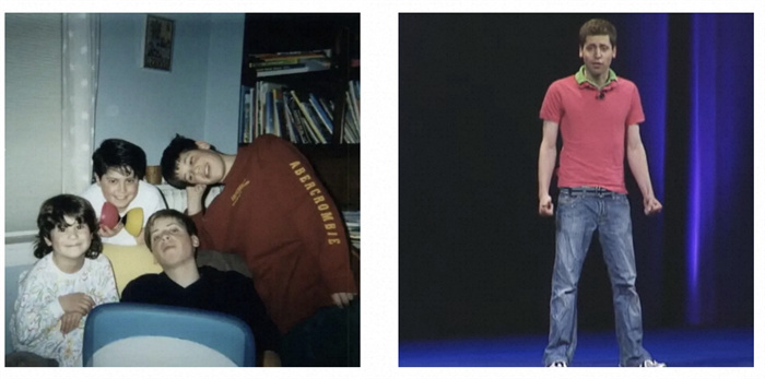 左為童年奧特曼與兄弟姐妹的合影。右為23歲時(shí)的奧特曼。圖源：Youtube