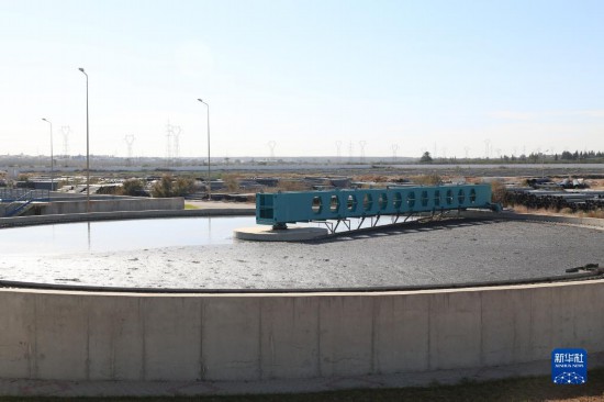 這是11月28日在突尼斯蘇塞市拍攝的中企承接建造的哈姆敦污水處理站一角。新華社記者 黃靈 攝