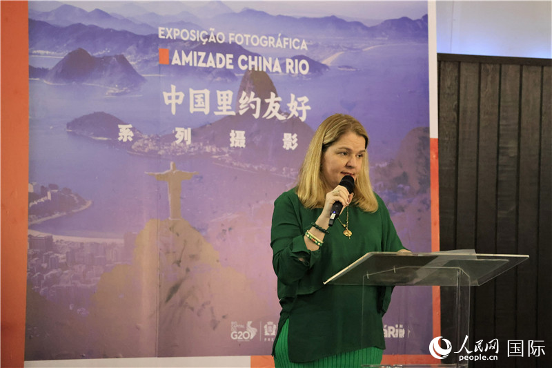巴西中國創(chuàng)新經(jīng)濟(jì)研究院主席克勞迪婭·亞努齊在活動中致辭。人民網(wǎng)記者 時元皓攝