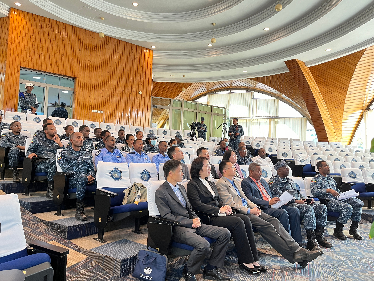 圖為埃塞俄比亞聯(lián)邦警察中文培訓班開班儀式現(xiàn)場。亞的斯亞貝巴大學孔子學院供圖