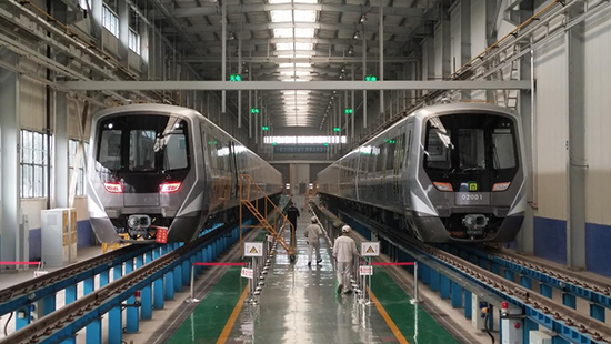 石家莊地鐵二號線列車。 中車齊車集團石家莊公司供圖