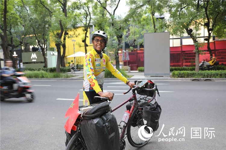 摩洛哥自行車運(yùn)動員卡里姆·穆斯塔。人民網(wǎng)記者 翟轉(zhuǎn)麗攝