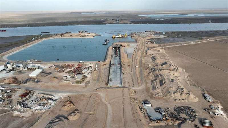 施工現(xiàn)場(chǎng)一景。中交天津航道局有限公司供圖