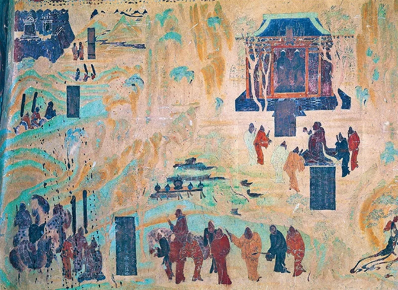 圖為莫高窟第323窟《張騫出使西域圖》。敦煌研究院供圖