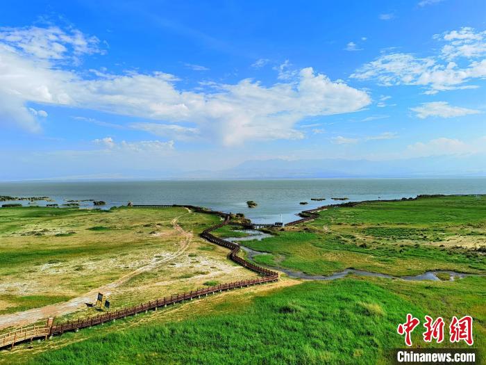 圖為航拍都蘭湖國家濕地公園?！∑钤鲚?攝