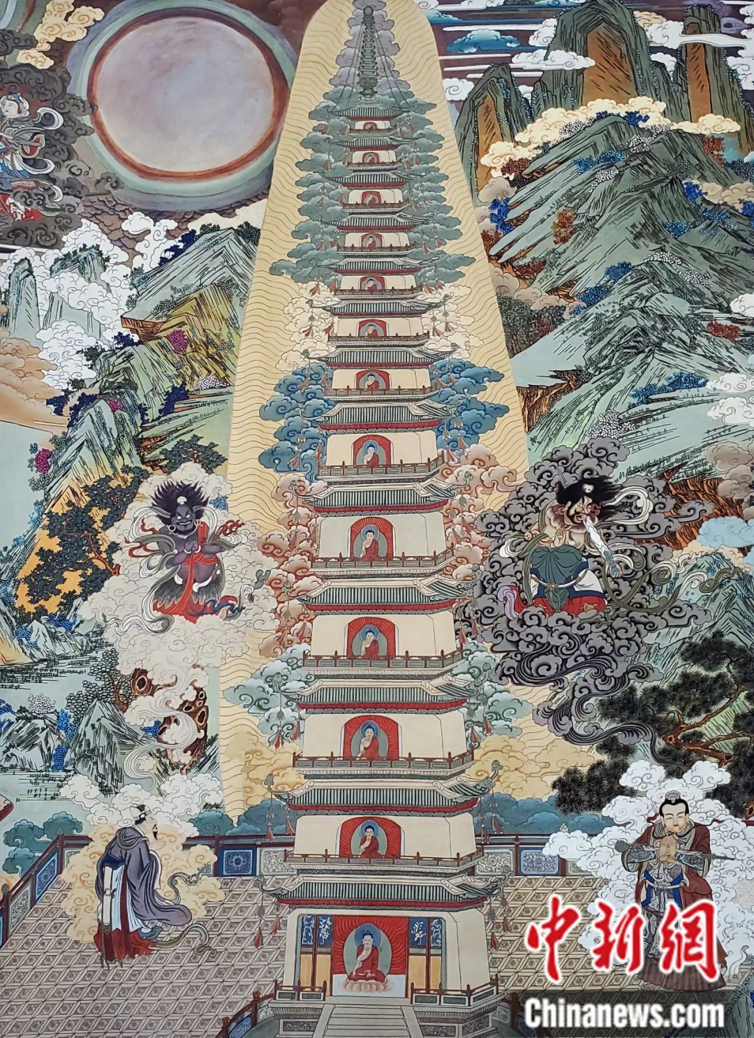 臨摹、補繪的青海瞿曇寺壁畫。受訪者 供圖