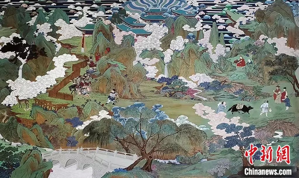 臨摹、補繪的青海瞿曇寺壁畫。受訪者 供圖