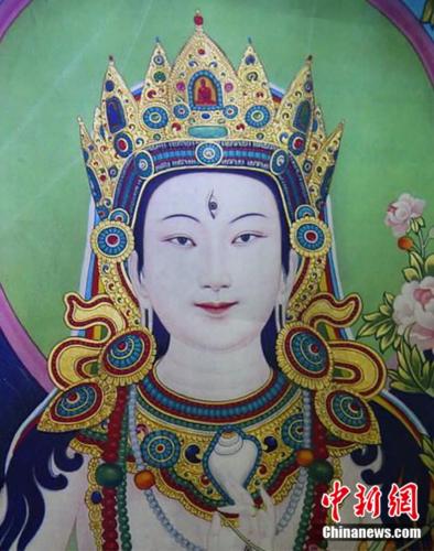 安多強(qiáng)巴繪制的《度母》唐卡。<a target='_blank' href='/'><p  align=