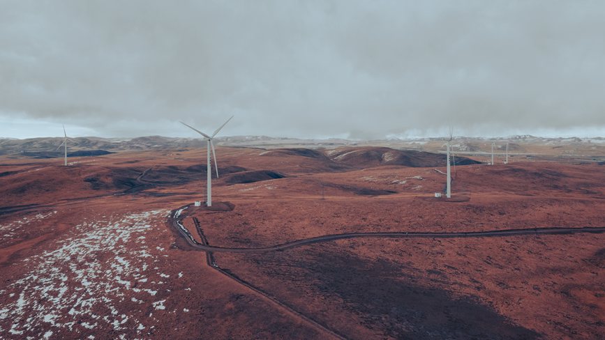 西藏自治區(qū)那曲市色尼區(qū)100兆瓦風(fēng)電。趙清鵬攝