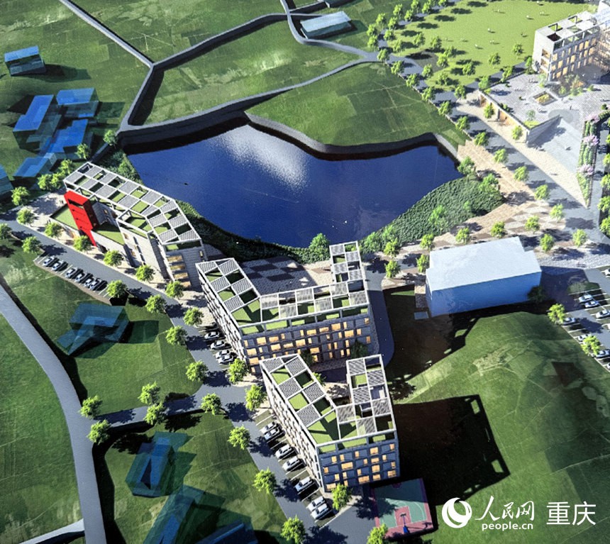 中國(guó)農(nóng)業(yè)科學(xué)院蔬菜花卉研究所西南研發(fā)中心效果圖。人民網(wǎng)記者 劉政寧攝